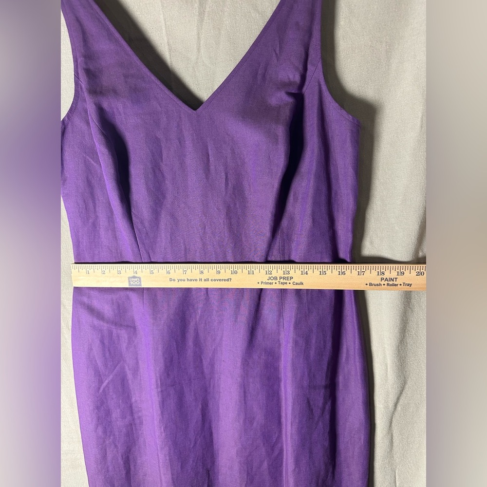 Ann Taylor Sleeveless Purple Linen Long Maxi Dress 12 New with Tags V-neck - Picture 11 of 15